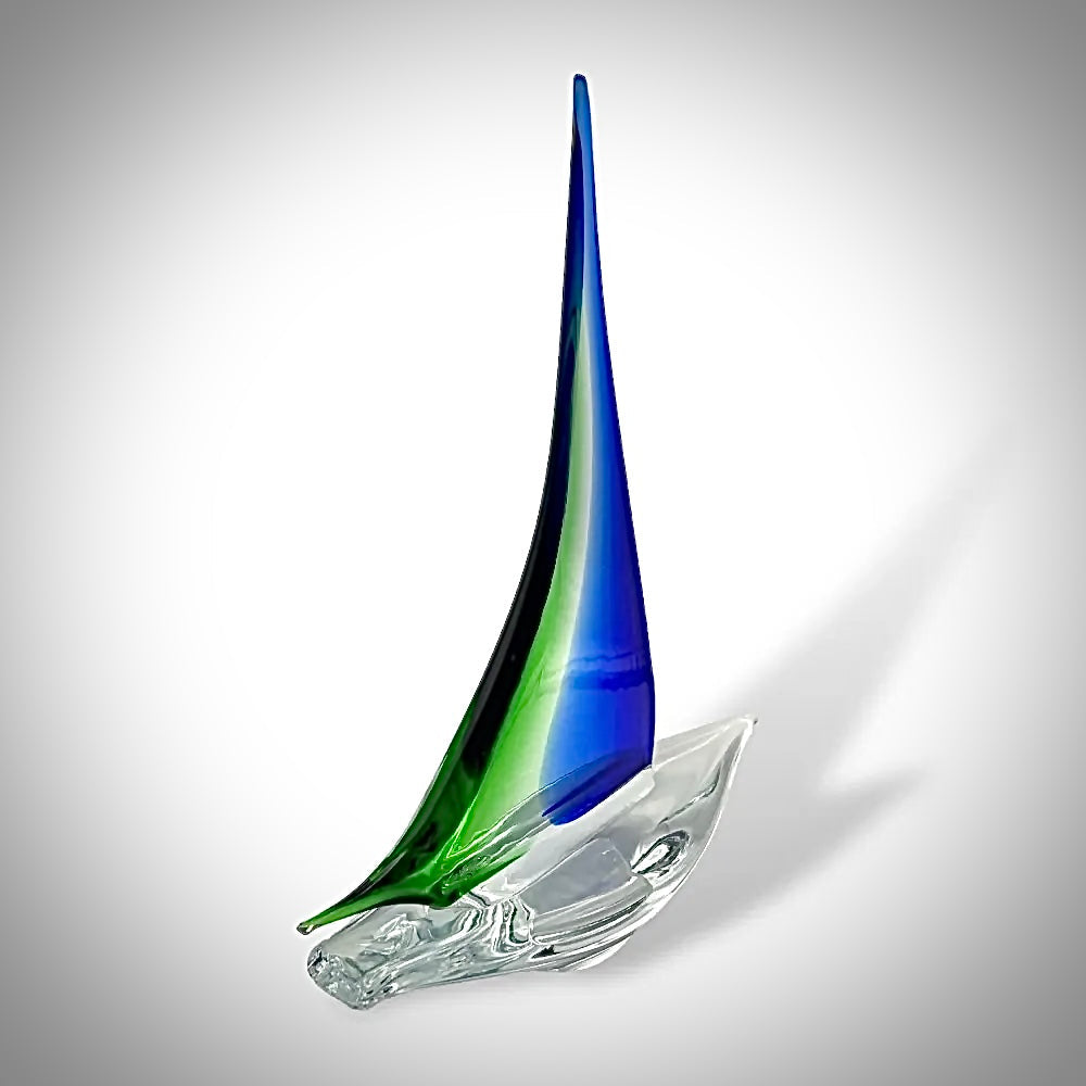 MAGELLANO - Voilier en verre vert et bleu uni CHIC BOUTIQUE