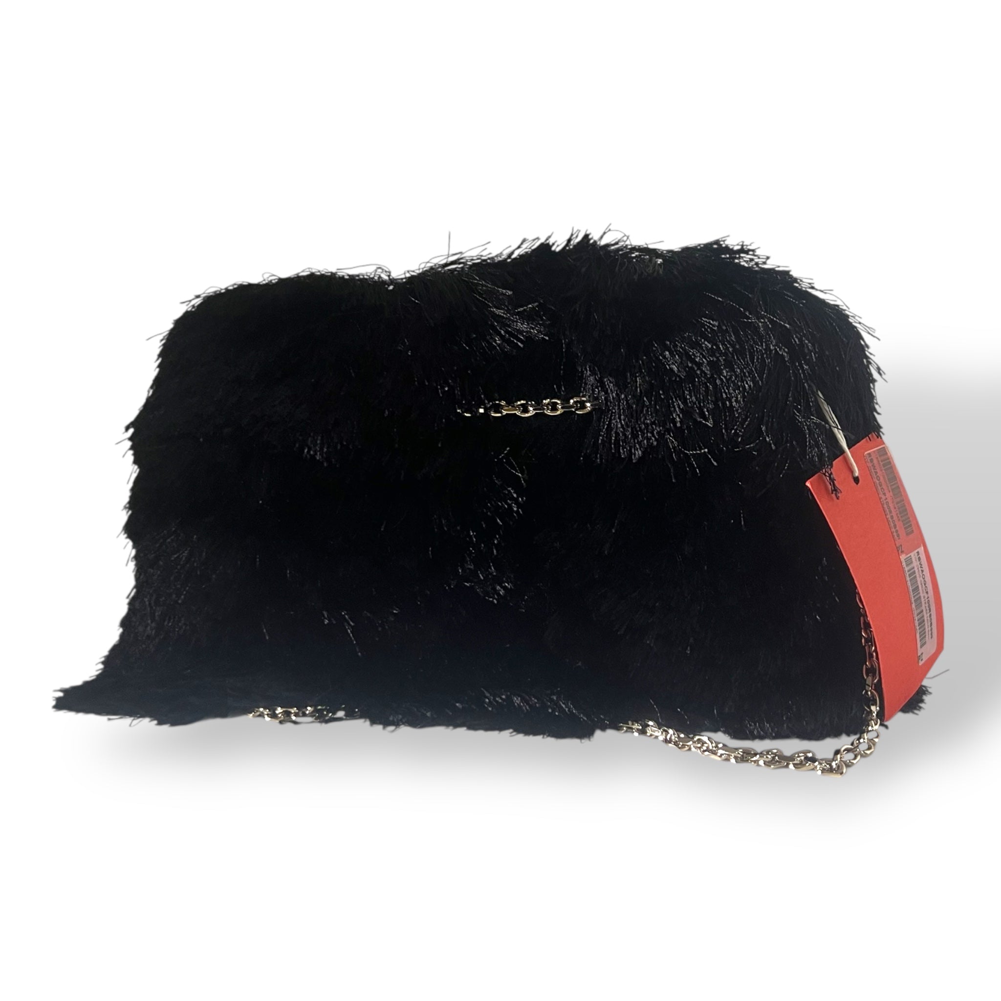 Roger Vivier Black faux fur satin choc strass mini bag CHIC BOUTIQUE