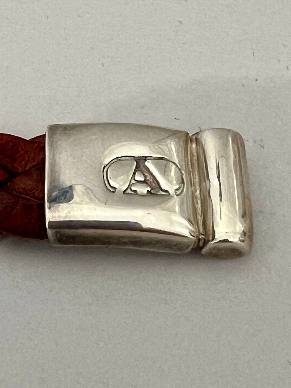 Men's Leather and Silver Bracelet CHIC BOUTIQUE